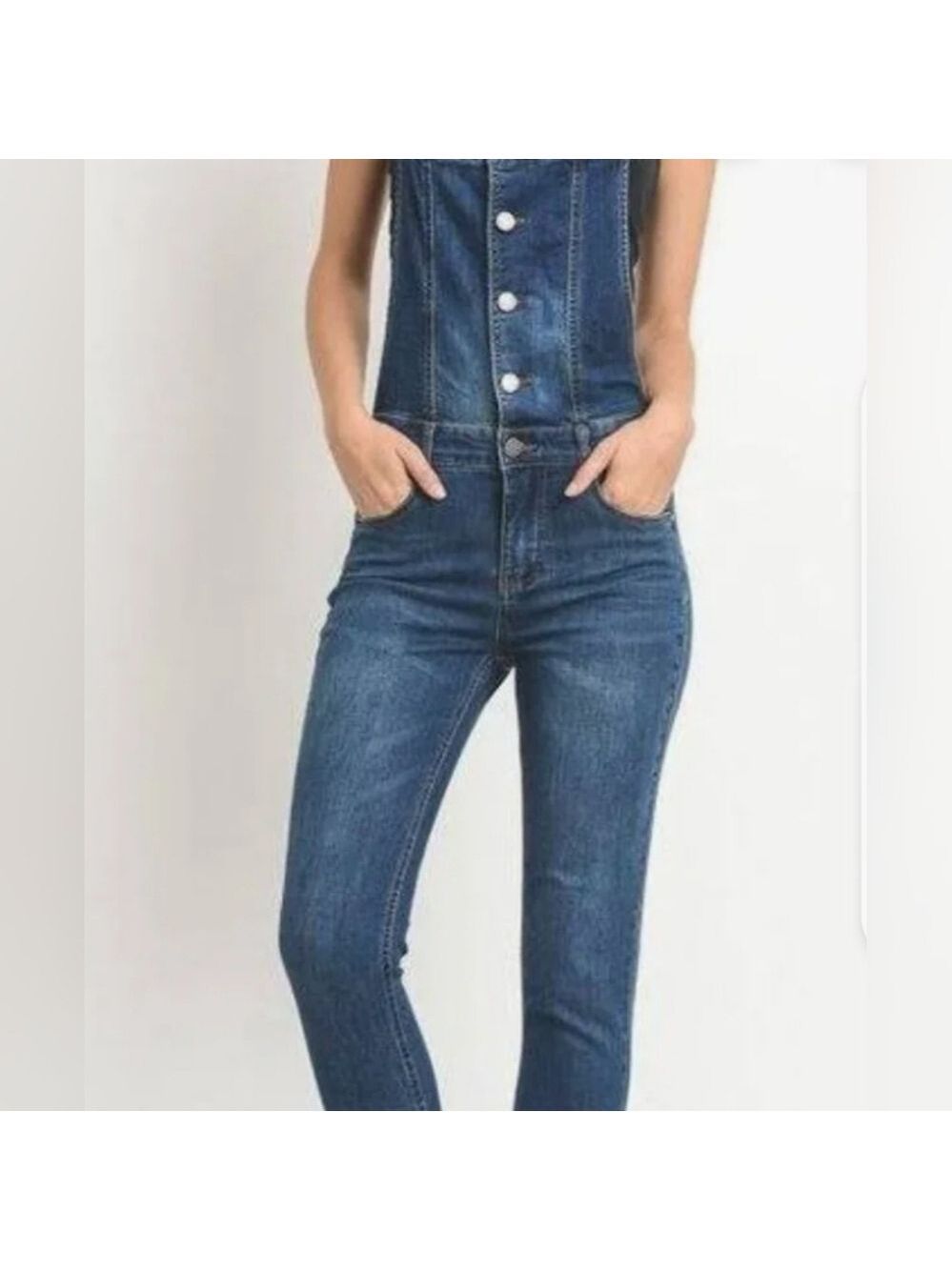 Skinny Fries Womens  Bib Farmcore 🐮 Overalls With Frayed bottoms. Size 5.